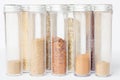 Assorted ground spices in bottles Royalty Free Stock Photo