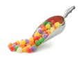 Assorted Gumdrops in a scoop isolated Royalty Free Stock Photo
