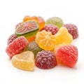 Assorted gummy candies on white background Royalty Free Stock Photo
