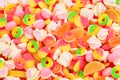 Assorted gummy candies. Top view. Royalty Free Stock Photo