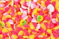 Assorted gummy candies. Top view. Royalty Free Stock Photo