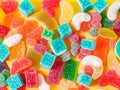 Assorted gummy candies. Top view. Jelly sweets Royalty Free Stock Photo