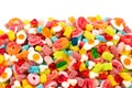 Assorted gummy candies. Top view. Jelly sweets