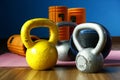 Assorted gym or exercise equipments