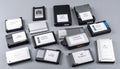 Assorted Hard Drives for Digital Data Storage and Backup Royalty Free Stock Photo