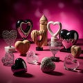 Assorted Heart-Shaped Objects Display Royalty Free Stock Photo