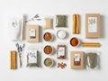Assorted herbs and spices collection isolated on white background Royalty Free Stock Photo