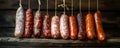 Assorted Hot Dogs on Wooden Plate - Delicious and Homemade Sausages