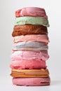 Assorted ice cream. Colorful stack of ice cream of different flavors