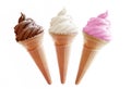 Assorted ice cream cones Royalty Free Stock Photo