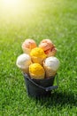 Assorted ice cream flavours in delightful waffle cones