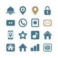 Assorted icon set representing common user interface elements Royalty Free Stock Photo