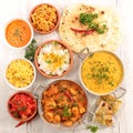 Assorted of indian dish with curry dish