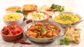 Assorted indian food