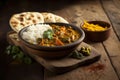 Assorted indian food for lunch or dinner, rice, lentils, paneer butter masala, palak panir, dal makhani, naan, green Royalty Free Stock Photo