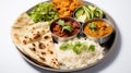 Indian Food Assortment on White Background Royalty Free Stock Photo