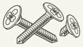 Assorted Industrial Screws, Essential Hardware for Construction and Assembly, vector design Generative AI Royalty Free Stock Photo