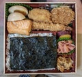 Assorted Japanese food bento box