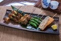 Assorted Japanese Kushiyaki, Skewered and Grilled Meat