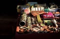 Assorted jewellery and accessories in a flea market at Goa, India Royalty Free Stock Photo