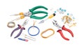 Assorted jewelry tools for intricate craft projects, vector design Generative AI Royalty Free Stock Photo