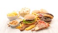 Assorted junk food Royalty Free Stock Photo