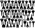 Assorted Key Silhouettes Royalty Free Stock Photo