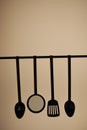 Assorted Kitchenware silhouettes Royalty Free Stock Photo