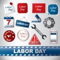 Assorted labor day set. Vector illustration decorative design Royalty Free Stock Photo