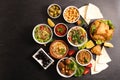 Ebanese dish, traditional food assortment