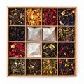Assorted Loose Leaf Teas in Gift Box with Pyramid Tea Bags Royalty Free Stock Photo