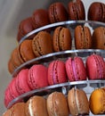 Assorted macaroon tower, french delicacy