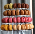 Assorted macaroon tower Royalty Free Stock Photo