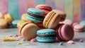 Assorted Macaroons or macarons, pastel colors Royalty Free Stock Photo
