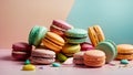Assorted Macaroons or macarons, pastel colors Royalty Free Stock Photo