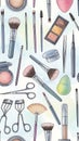 Assorted Makeup Brushes and Cosmetics Tools Royalty Free Stock Photo