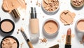 Assorted makeup products on a white background Royalty Free Stock Photo