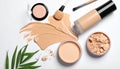 Assorted makeup products on a white background Royalty Free Stock Photo