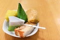 Assorted Malaysia Nyonya kuih kueh served on plate