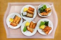 Assorted Malaysia Nyonya kuih kueh served on plate