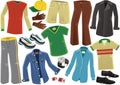 Assorted male clothing garments