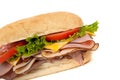 Assorted meat sandwich with fixings on a hoagie Royalty Free Stock Photo