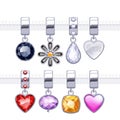 Assorted metal charm pendants.