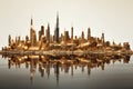 assorted metallic waste formed into a city skyline Royalty Free Stock Photo