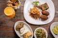 Assorted Middle Eastern dishes, Arabic food Royalty Free Stock Photo