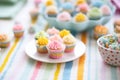 assorted mini muffins in a colorful cupcake liner Royalty Free Stock Photo