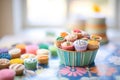 assorted mini muffins in a colorful cupcake liner Royalty Free Stock Photo