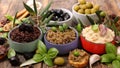 Mixed tapenade, mediteraneean appetizer Royalty Free Stock Photo
