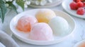 Assorted Mochi on Plate