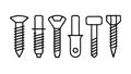 Assorted Nails Fasteners Vector for Construction Woodwork, vector design Generative AI Royalty Free Stock Photo